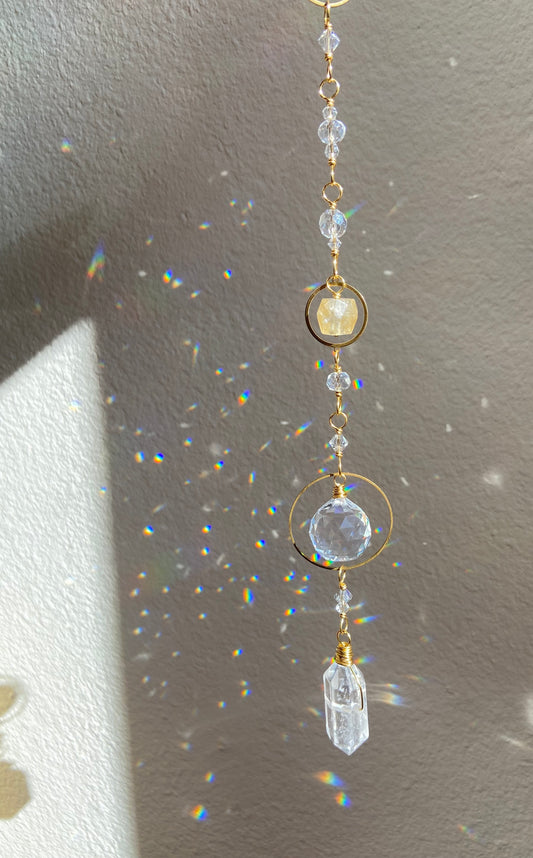 Clear Quartz + Citrine Sun Catcher