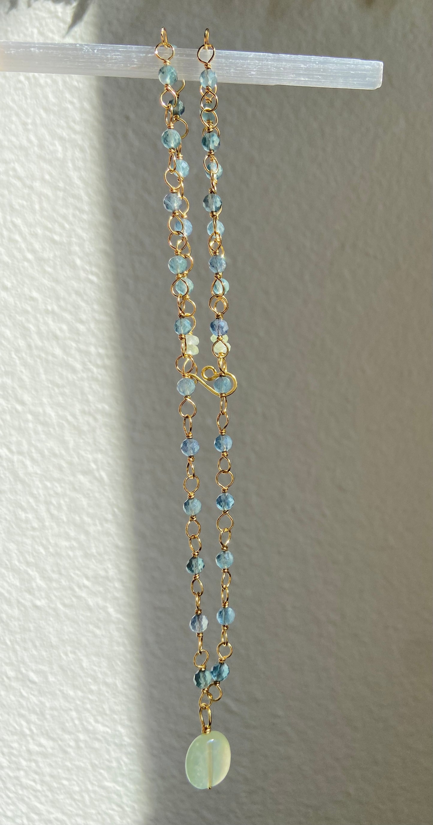 Fluorite + Prehnite Necklace