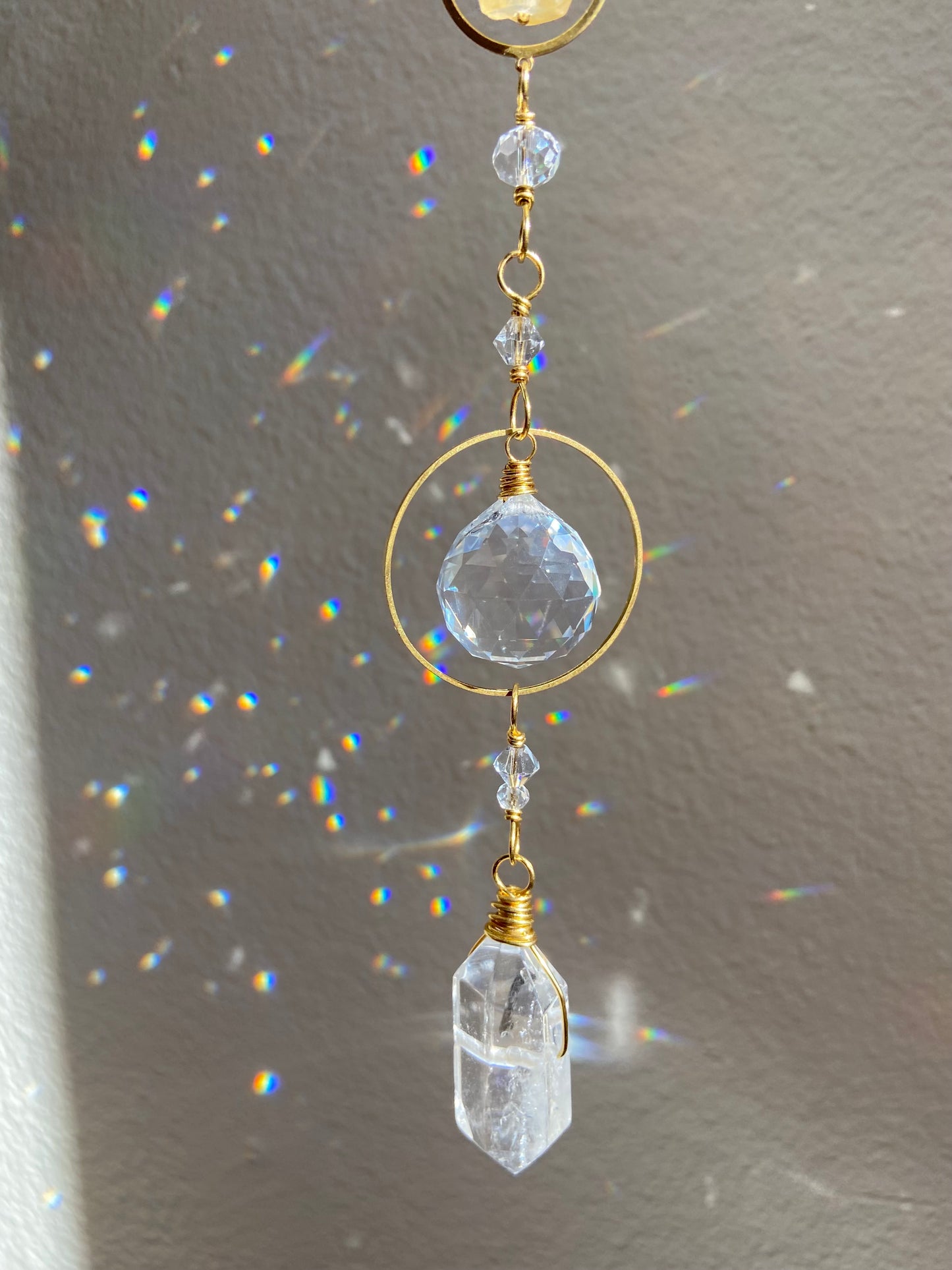 Clear Quartz + Citrine Sun Catcher
