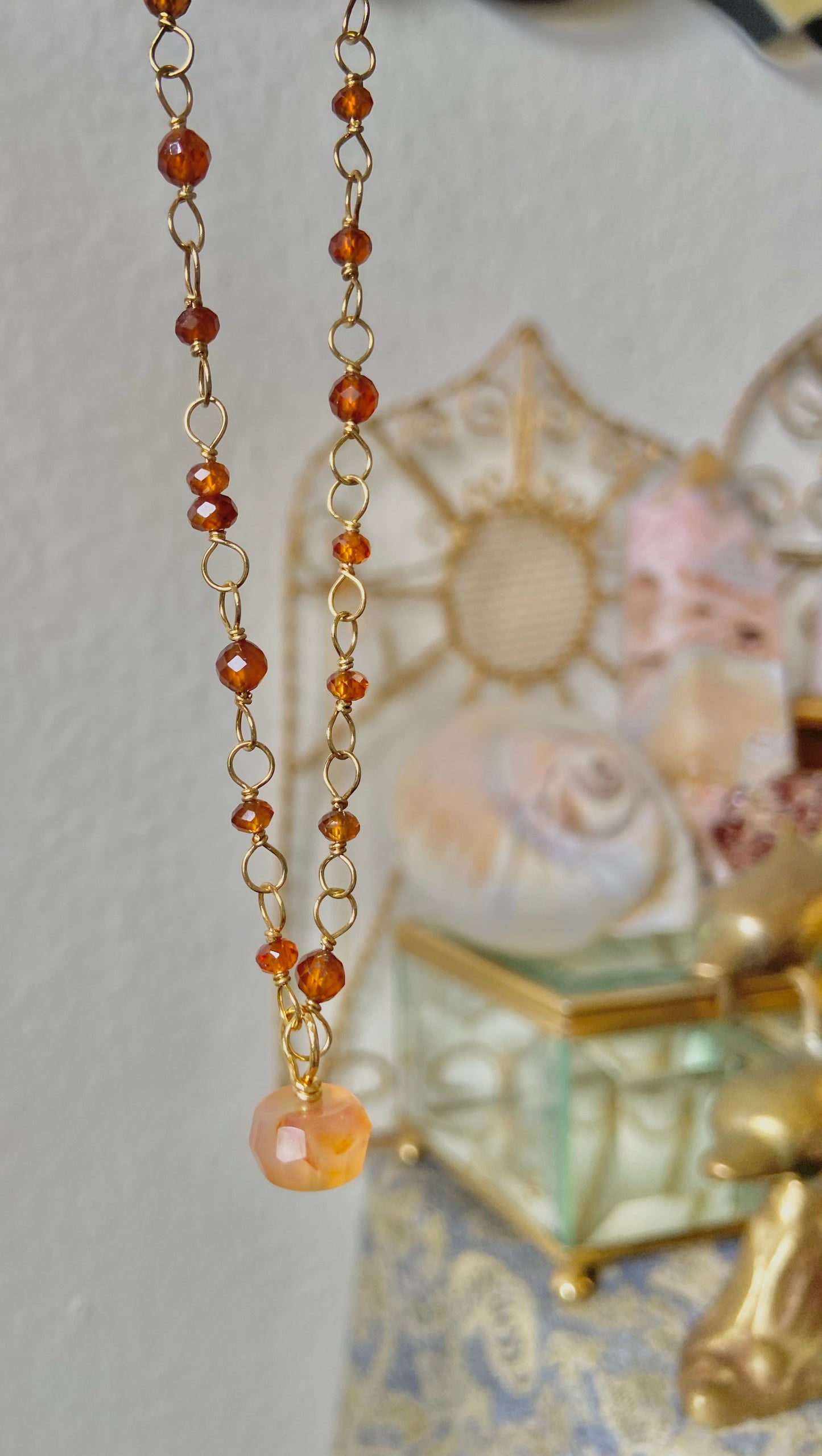 Hessonite Garnet + Carnelian Necklace