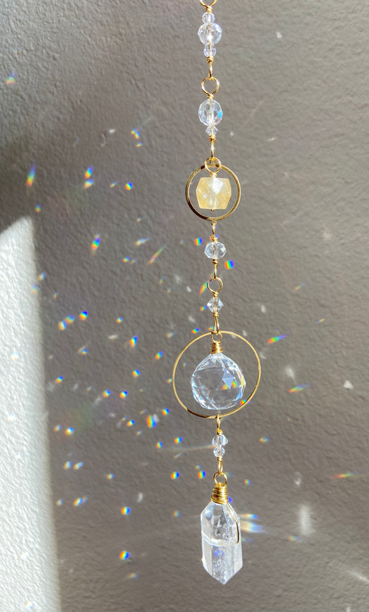 Clear Quartz + Citrine Sun Catcher