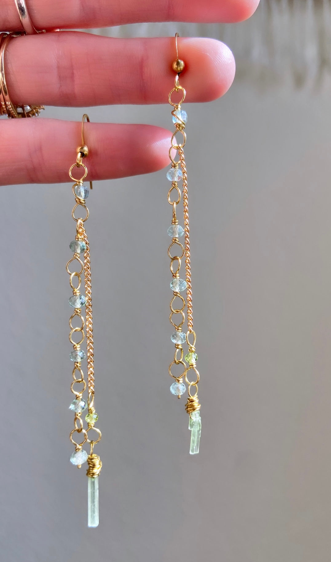 The Goldie In Fluorite + Green Tourmaline