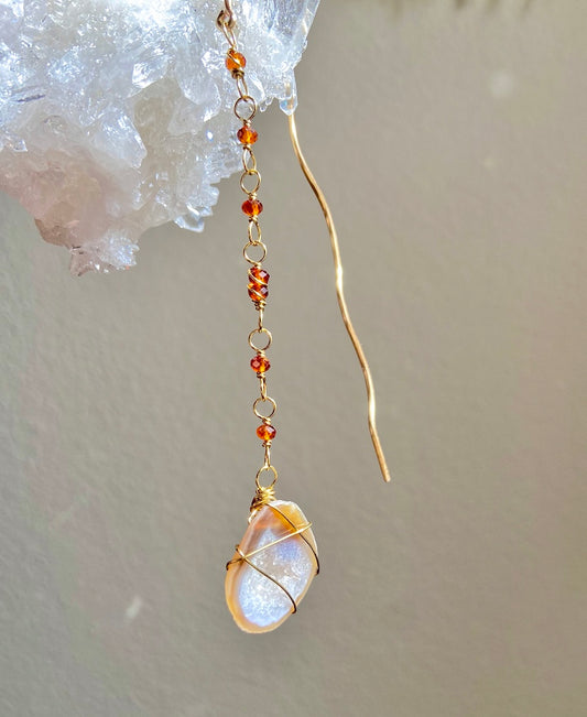 Hessonite Garnet + Agate Hook Bookmark