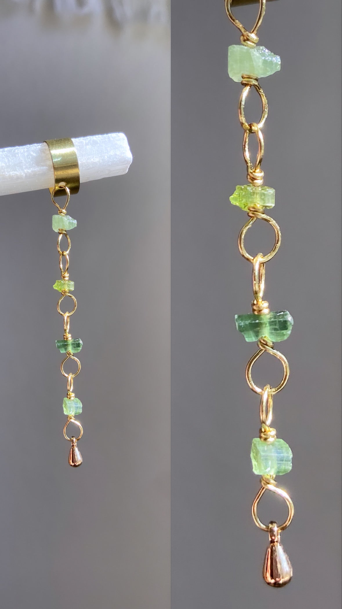 Green Tourmaline Ear Cuff