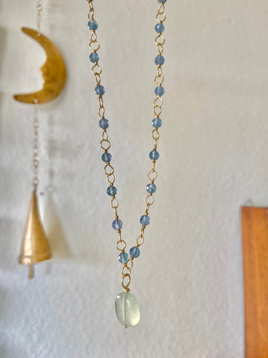 Fluorite + Prehnite Necklace